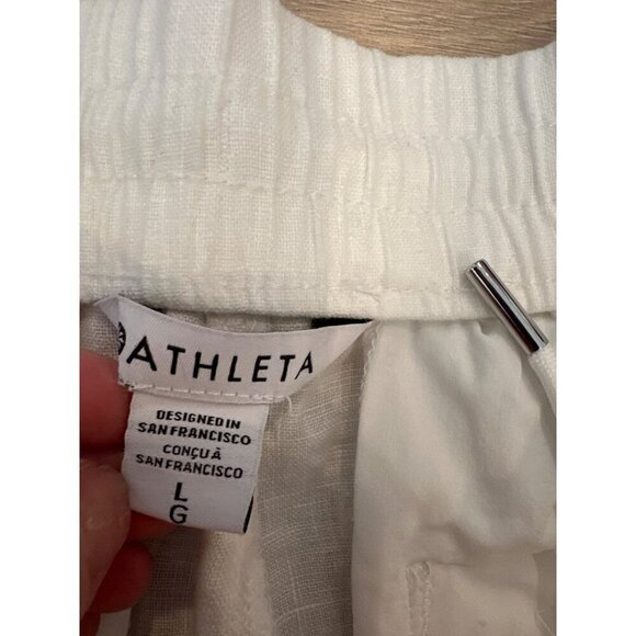 Athleta womens Retreat Linen High Rise Jogger Large New - Picture 7 of 9